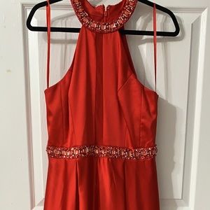 Red dress. Beautiful style.